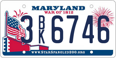 MD license plate 3BK6746
