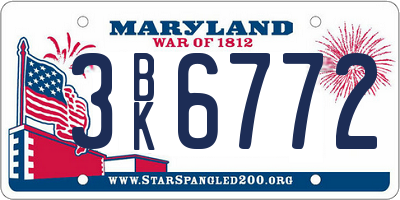 MD license plate 3BK6772