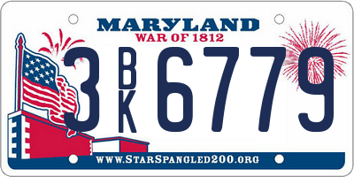 MD license plate 3BK6779