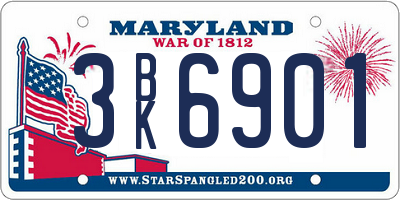 MD license plate 3BK6901