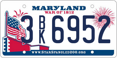 MD license plate 3BK6952