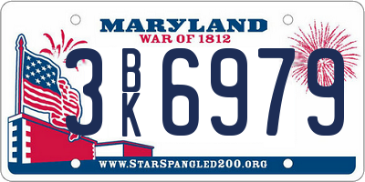 MD license plate 3BK6979