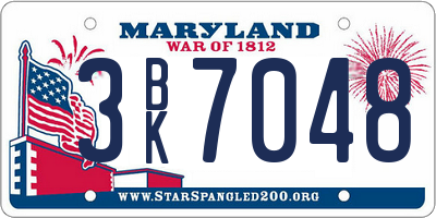 MD license plate 3BK7048