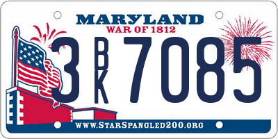 MD license plate 3BK7085