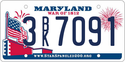 MD license plate 3BK7091
