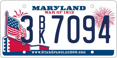 MD license plate 3BK7094