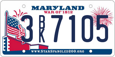 MD license plate 3BK7105