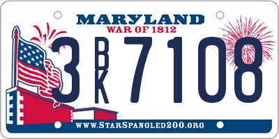 MD license plate 3BK7108