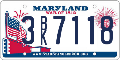 MD license plate 3BK7118