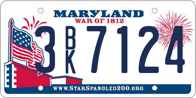 MD license plate 3BK7124