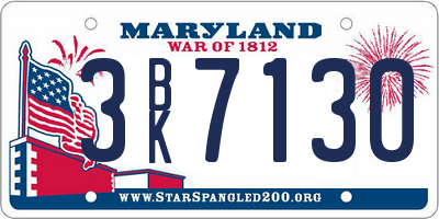 MD license plate 3BK7130