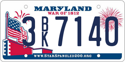MD license plate 3BK7140
