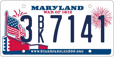 MD license plate 3BK7141