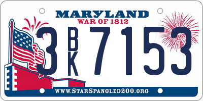 MD license plate 3BK7153