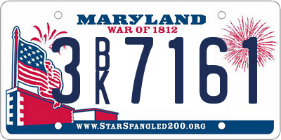 MD license plate 3BK7161