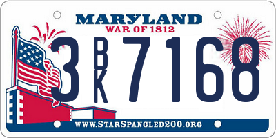 MD license plate 3BK7168