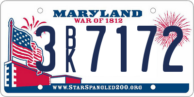 MD license plate 3BK7172