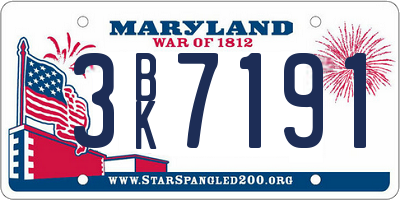 MD license plate 3BK7191