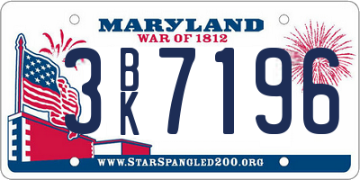 MD license plate 3BK7196