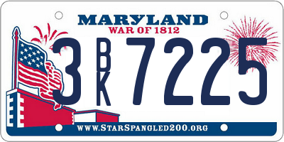 MD license plate 3BK7225