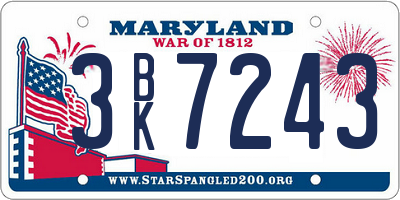MD license plate 3BK7243