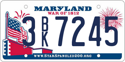 MD license plate 3BK7245