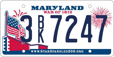 MD license plate 3BK7247