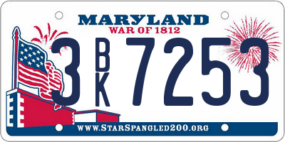 MD license plate 3BK7253