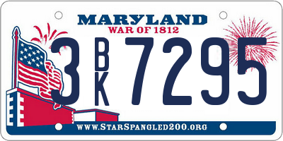 MD license plate 3BK7295