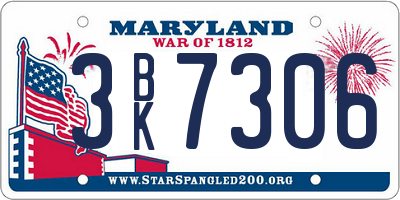 MD license plate 3BK7306