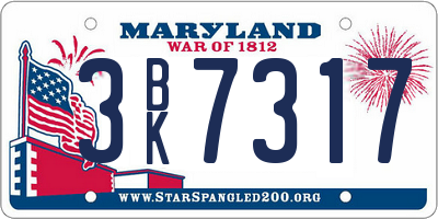 MD license plate 3BK7317