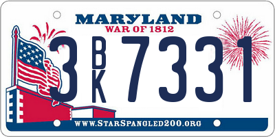 MD license plate 3BK7331