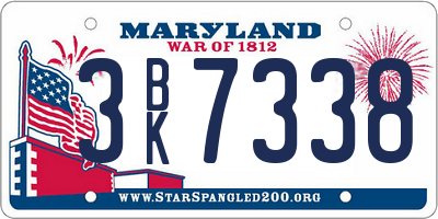 MD license plate 3BK7338
