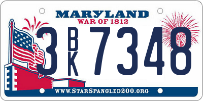 MD license plate 3BK7348
