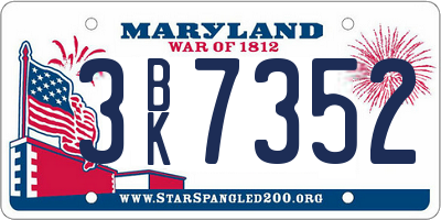 MD license plate 3BK7352
