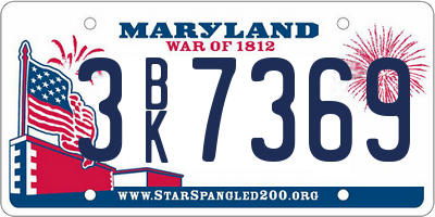 MD license plate 3BK7369