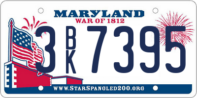 MD license plate 3BK7395