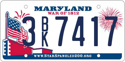 MD license plate 3BK7417