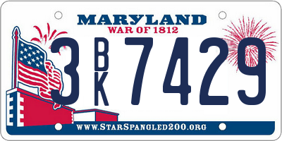 MD license plate 3BK7429
