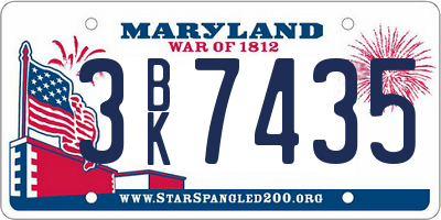 MD license plate 3BK7435