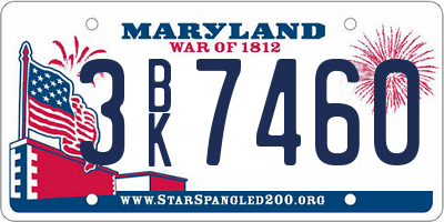 MD license plate 3BK7460