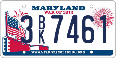 MD license plate 3BK7461