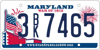 MD license plate 3BK7465