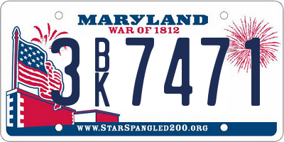 MD license plate 3BK7471