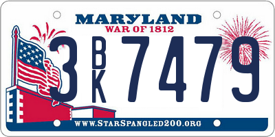 MD license plate 3BK7479