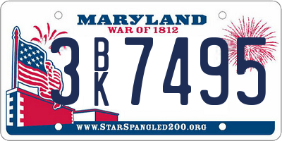 MD license plate 3BK7495