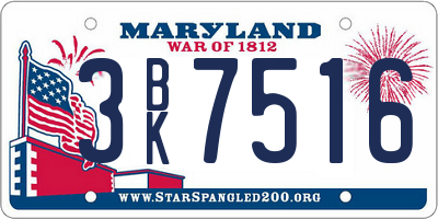 MD license plate 3BK7516