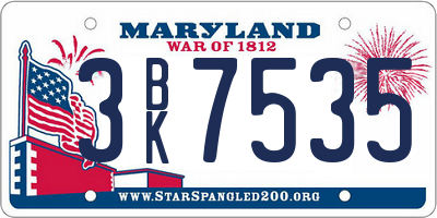 MD license plate 3BK7535
