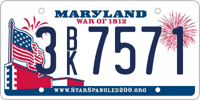 MD license plate 3BK7571