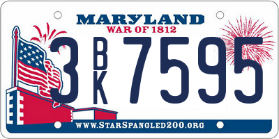 MD license plate 3BK7595